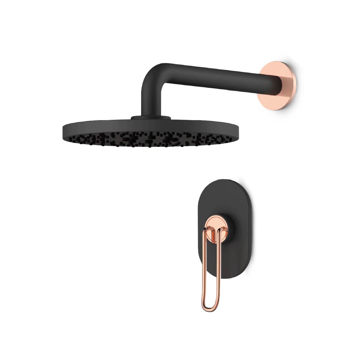 Mezcladora Sexy Series P/Ducha (Brazo 35 Cm & Cabeza 20Cm) Goldenrose/Black - Fratelli